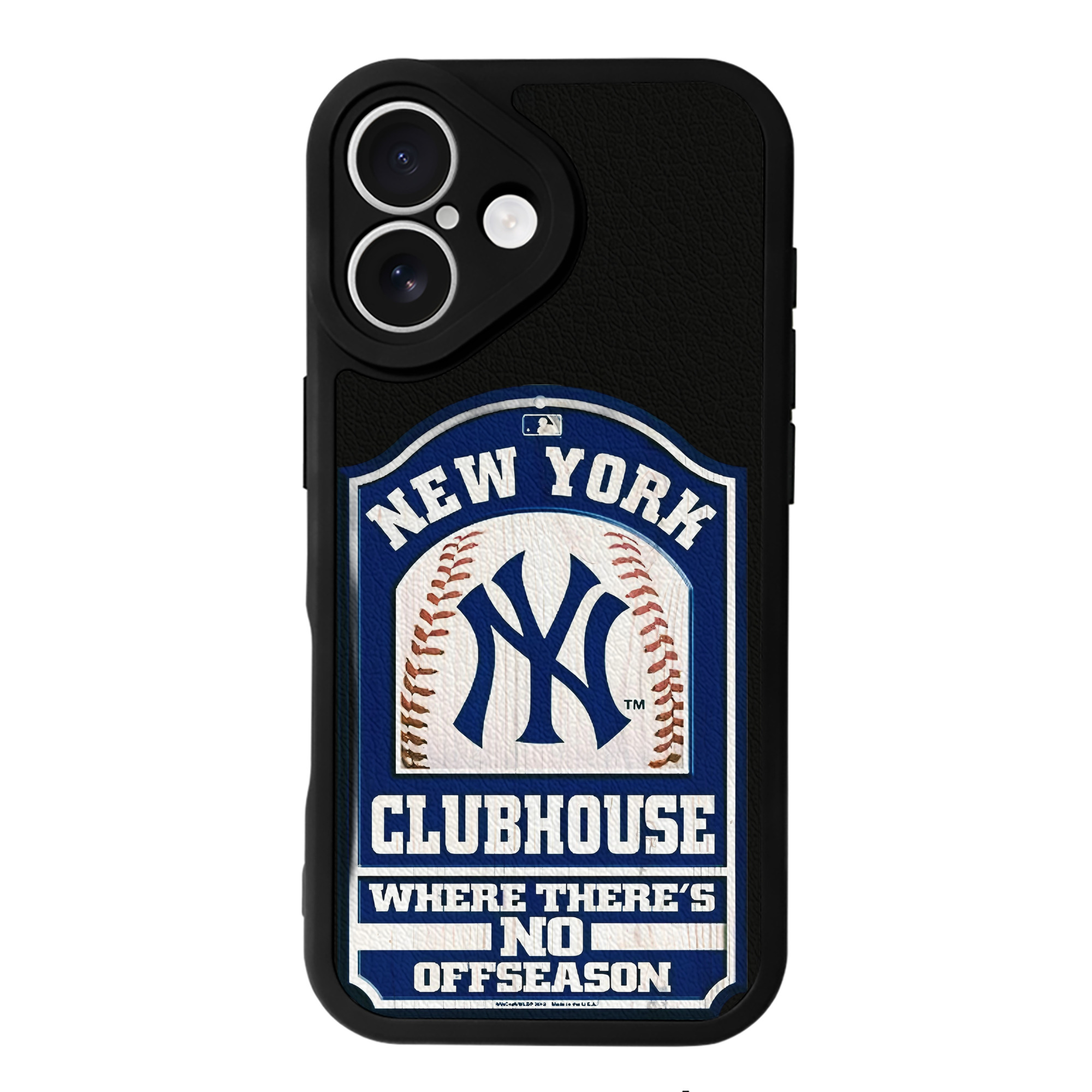 New York Yankees Club House IPhone 16 Silicone Leather Case – UV Print, Lambskin Texture – Perfect Fit, Wireless Charging Compatible, Scratch Resistant, Precise Cutouts – Stylish Protection For IPhone 16